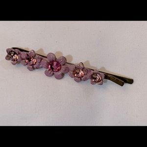 Michal Negrin barrette - jeweled lavender flowers